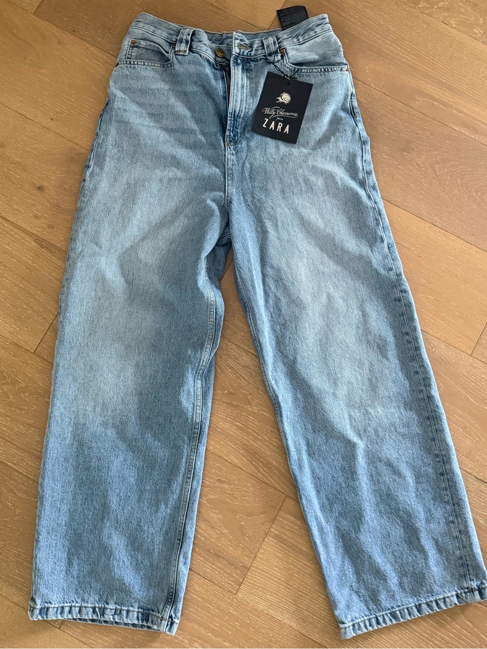 Willy Chavarria x Zara Wide Leg Jeans – Light Blue – Size US 6 / 38 – NWT